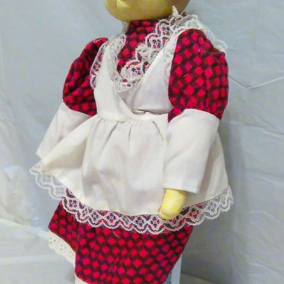 Cat Ceramic Doll Wearing Apron Storybook figure Nursery Rhymes 3 little kittens - Picture 3 of 5